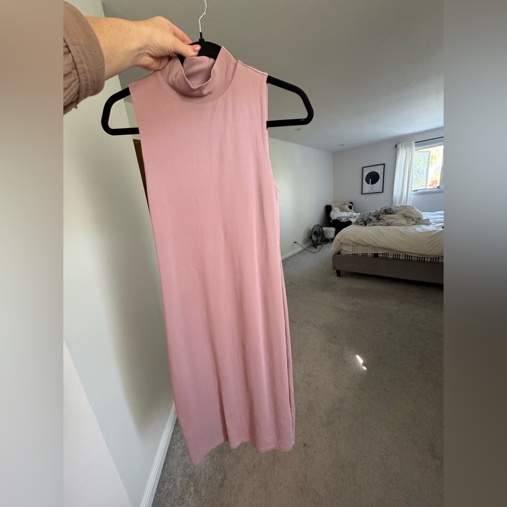 Babaton Pink mockneck contour Dress